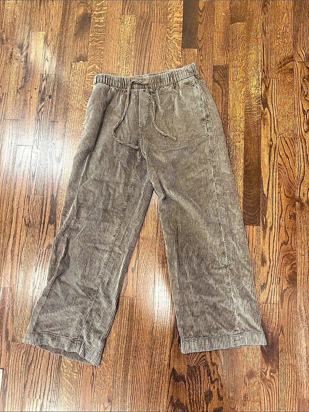 Brown Striped Wide Leg Pants